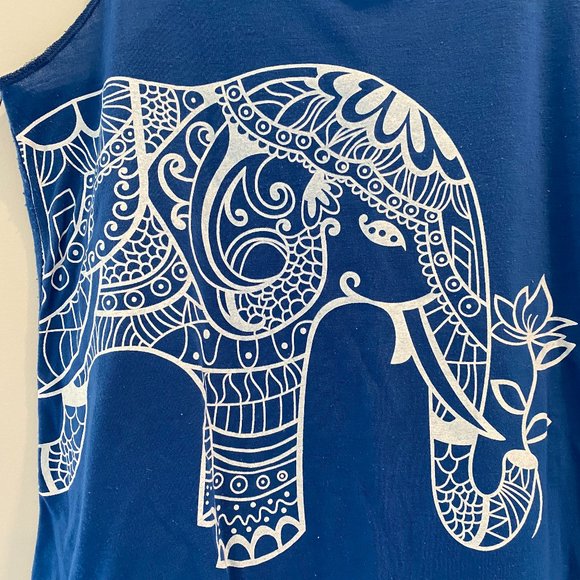 Racer back tank with mandala elephant graphic - Picture 3 of 4